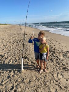 Surf fishing in Duck OBX 