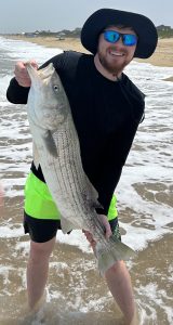 Striped bass caught from the beach. 