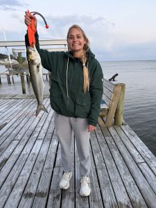 Catching bluefish in the sound 